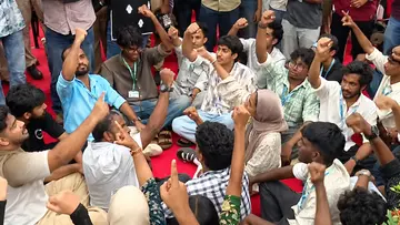 Kasargode Central University students protest