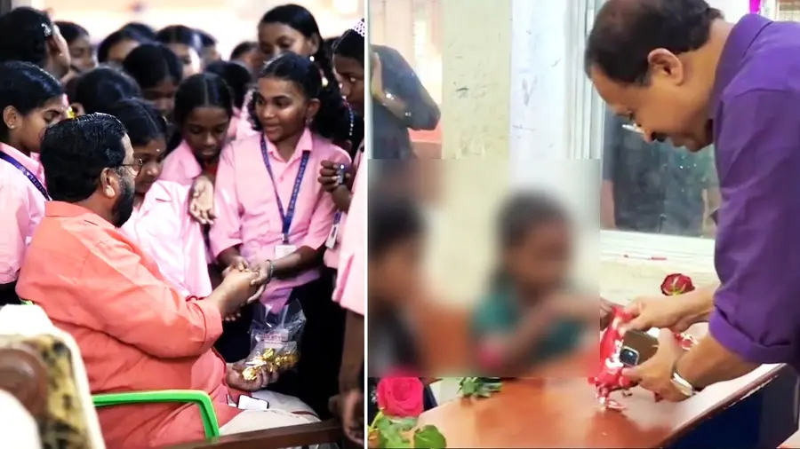 Kattela School Students with kadakampally surendran