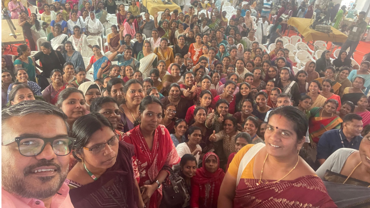 M B Rajesh with Haritha Karma Sena Members
