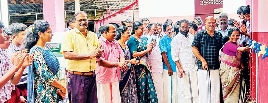 District Panchayat President KG Rajeshwari inaugurates drinking water project at Lutheran Higher Secondary School
