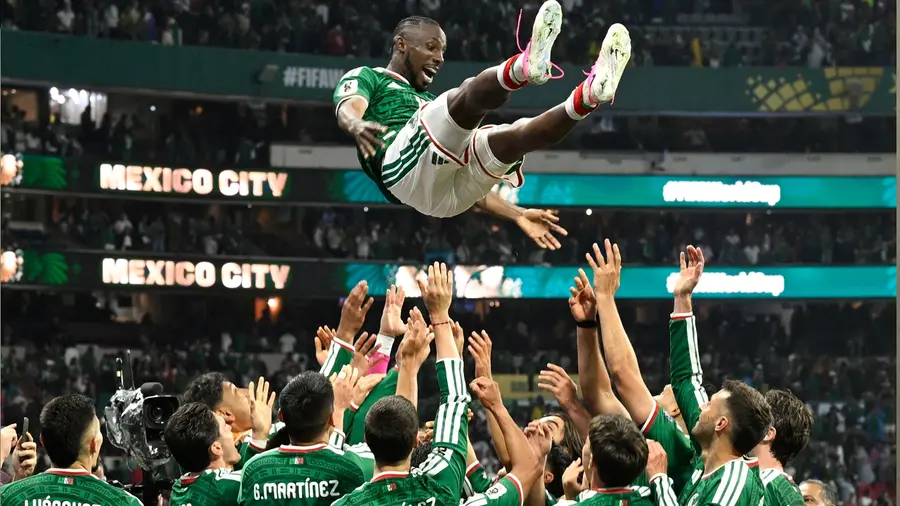Mexico's players celebrate 