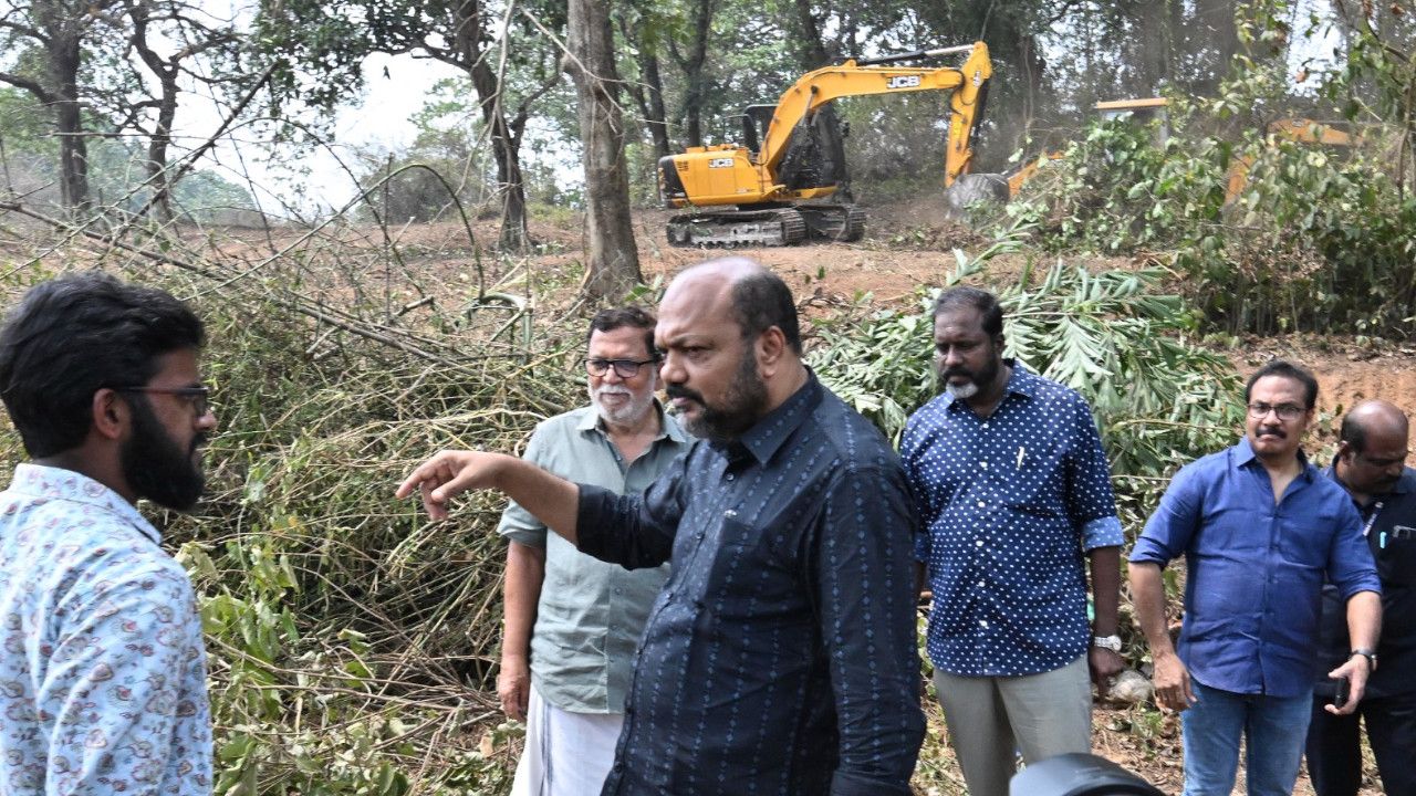 Minister P Rajeeve Inspects Seaport-Airport Road.jpg