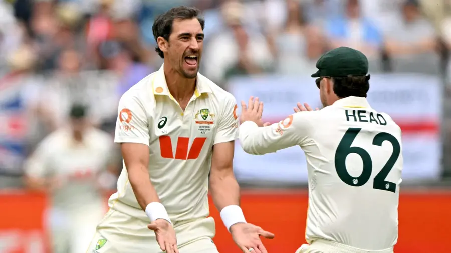 Mitchell Starc in ashes