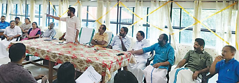 M.S. Arunkumar MLA speaks at the pre-monsoon review meeting