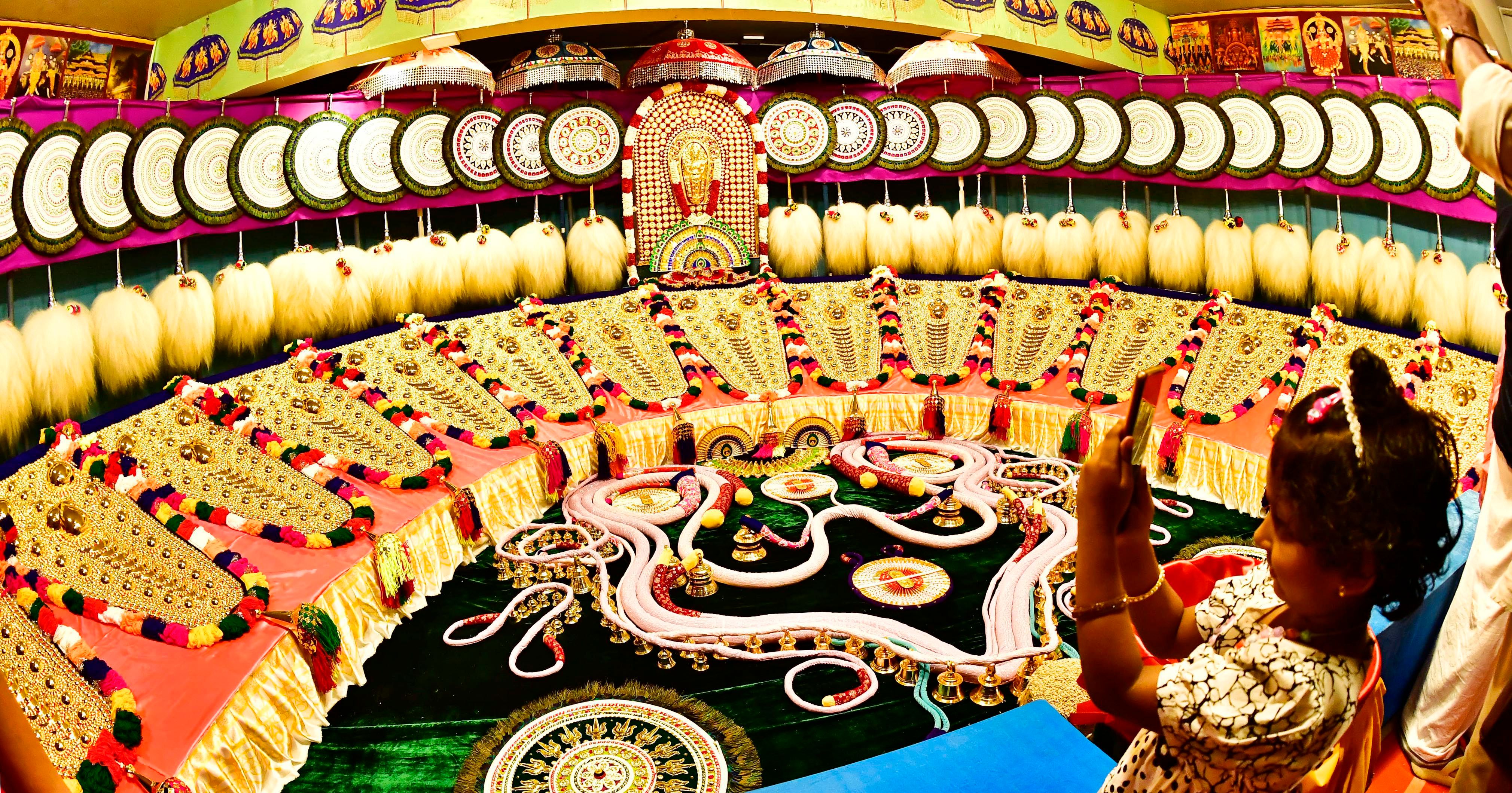 തൃശൂർ പൂരത്തിന്റെ ഭാഗമായി പാറമേക്കാവ് വിഭാഗത്തിന്റെ ചമയപ്രദര്‍ശനത്തില്‍ നിന്ന് 