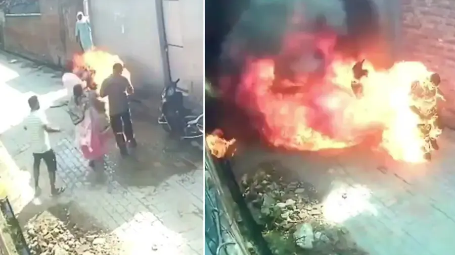 PUNJAB MAN SET ON FIRE MURDER