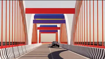 Sketch of the painting on the bowstring arch model of the Perumbalam Bridge