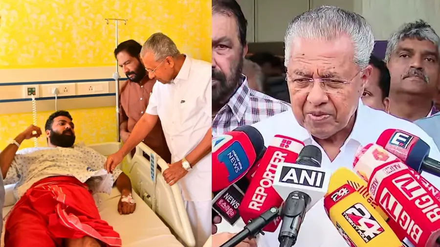 Pinarayi Vijayan Visits P S Sanjeev at hospital