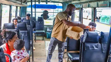Private Bus Employees Sell Snacks