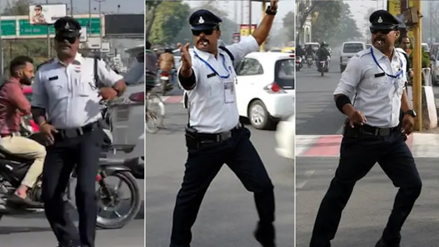 Ranjeet Singh dancing cop