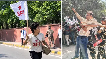 SFI DYFI protest Himaghnaraj Bhattacharyya