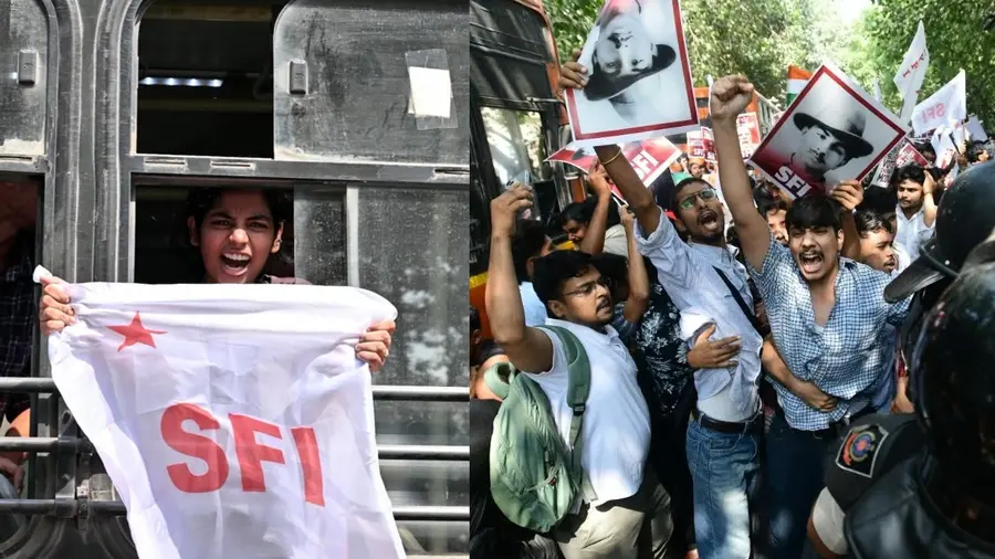 SFI leaders brutally attacked by delhi police