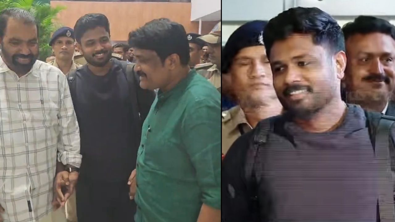 Sanju Samson arrives at Trivandrum