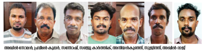 അഖിൽ സോമൻ, പ്രവീൺ കുമാർ, സന്തോഷ്, സഞ്ജു കാർത്തിക്, അനിയൻകുഞ്ഞ്, സുജിത്ത്, അഖിൽ രാജ്