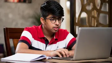 Student Studying Laptop