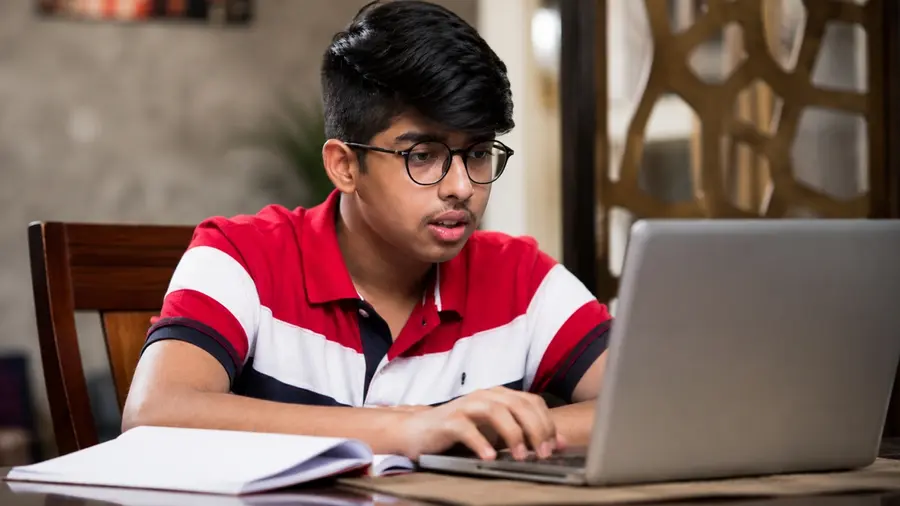 Student Studying Laptop