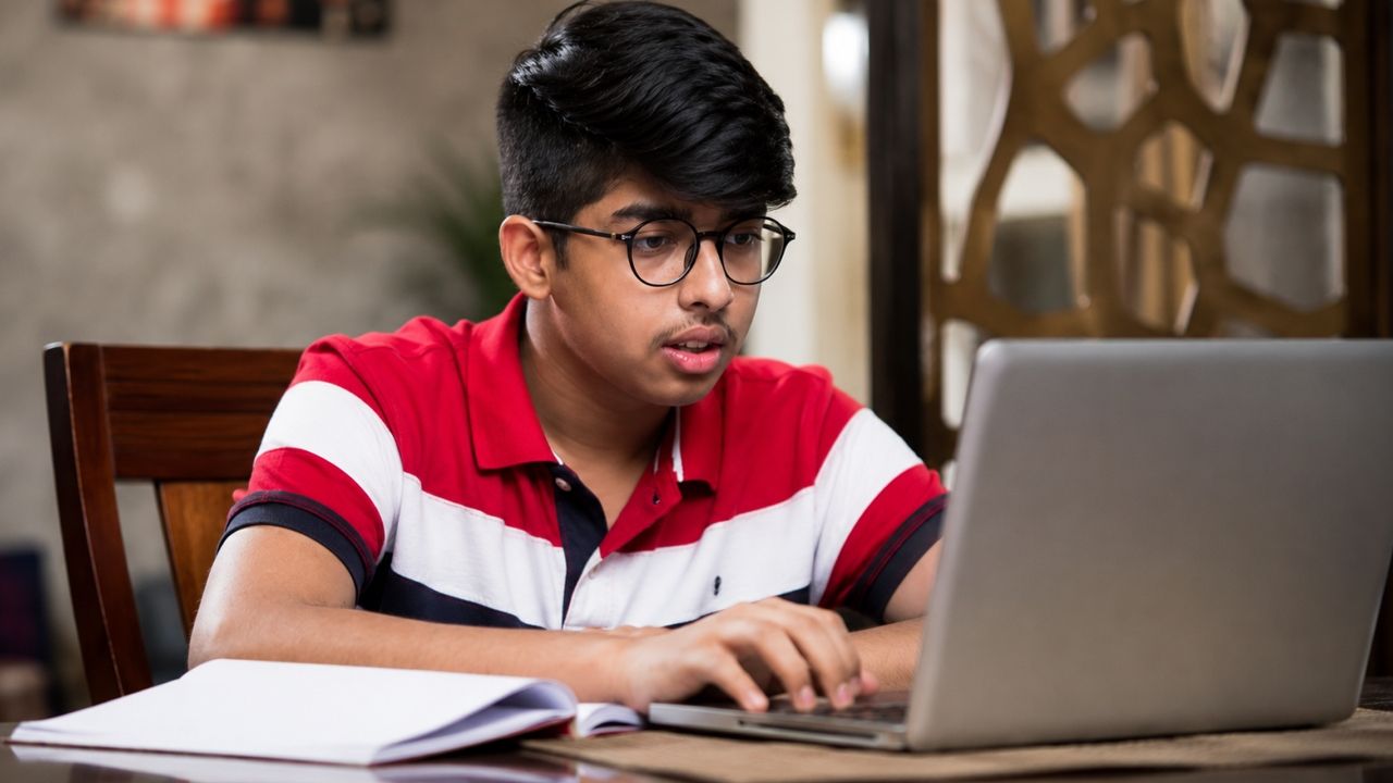 Student Studying Laptop