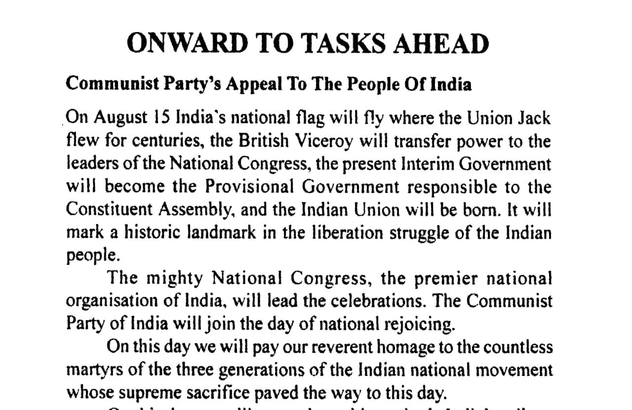 Task ahead Communist Party