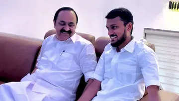 V D Satheesan with MDMA Case Accused Huzain Muzafir