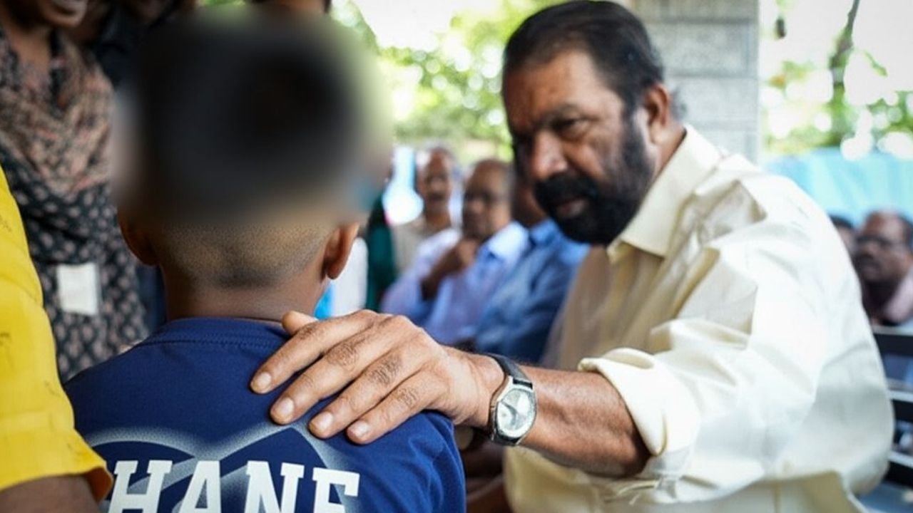 V Sivankutty visits child who assaulted by stepfather