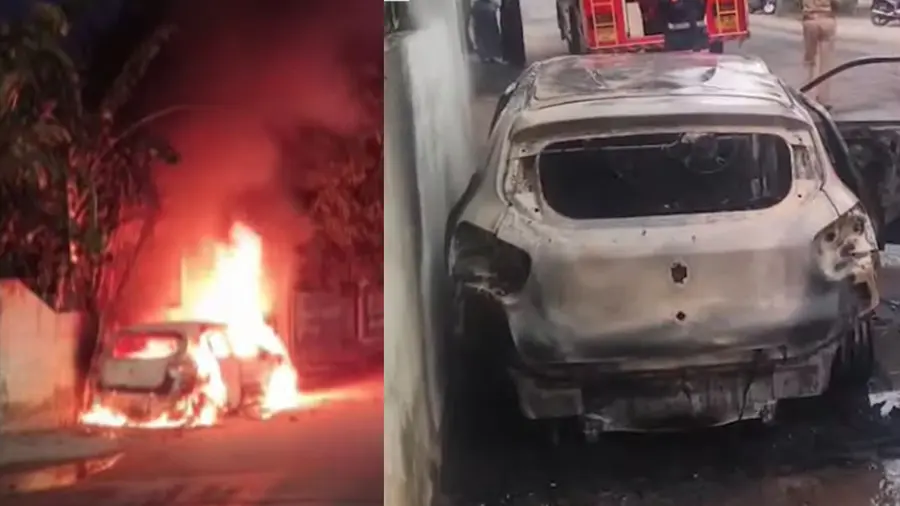 Venganoor car fire accident