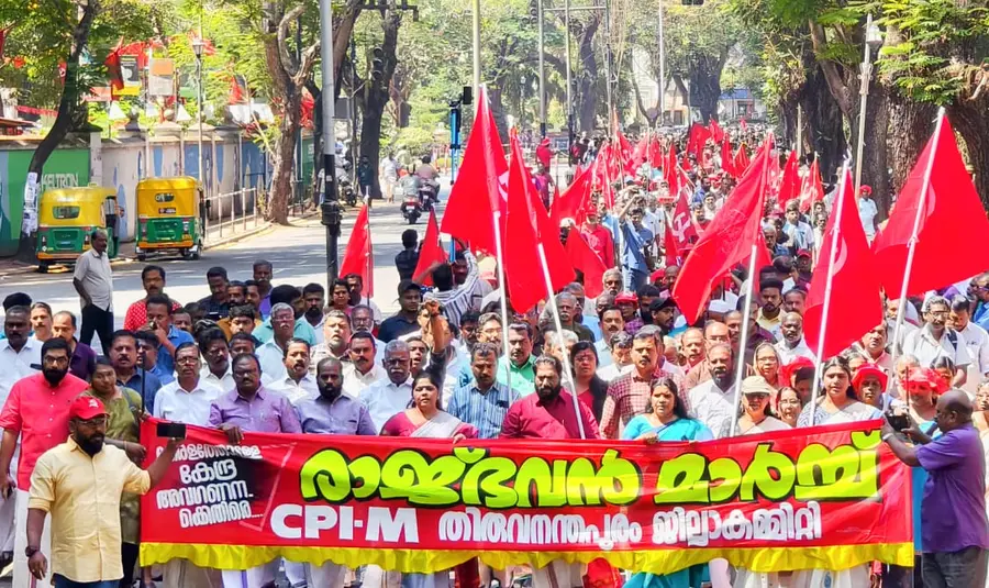 raj bhavan march cpim