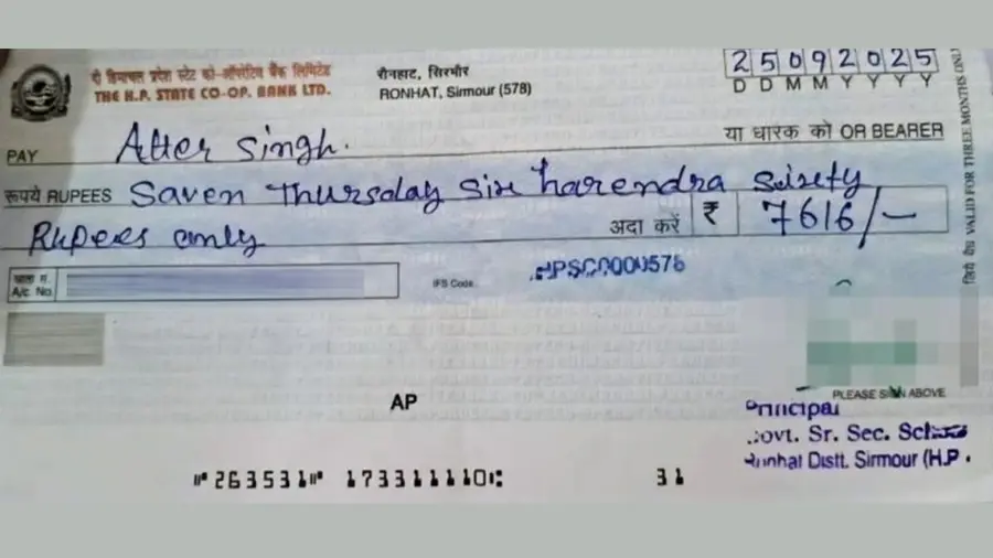 himachal principal cheque
