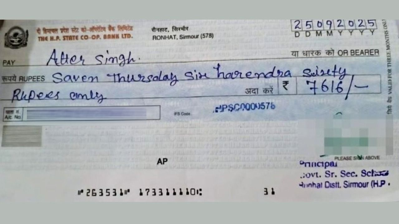 himachal principal cheque