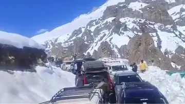 White traffic jam