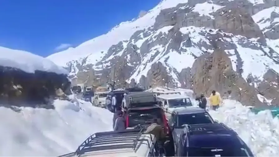 White traffic jam