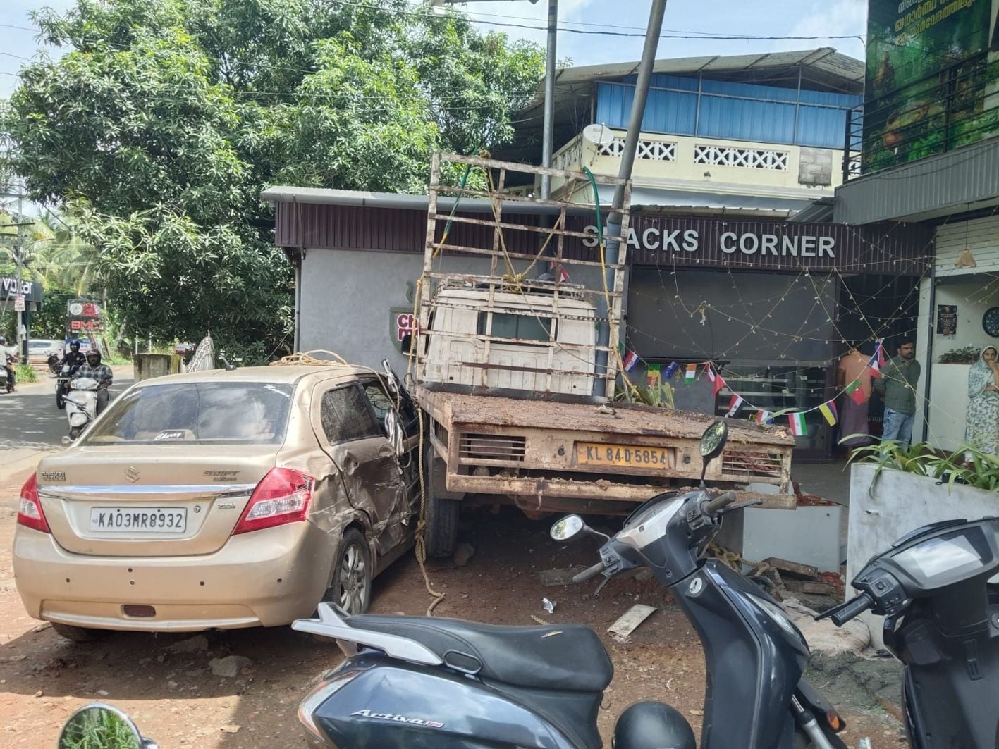 Speeding vehicles crashed into the store