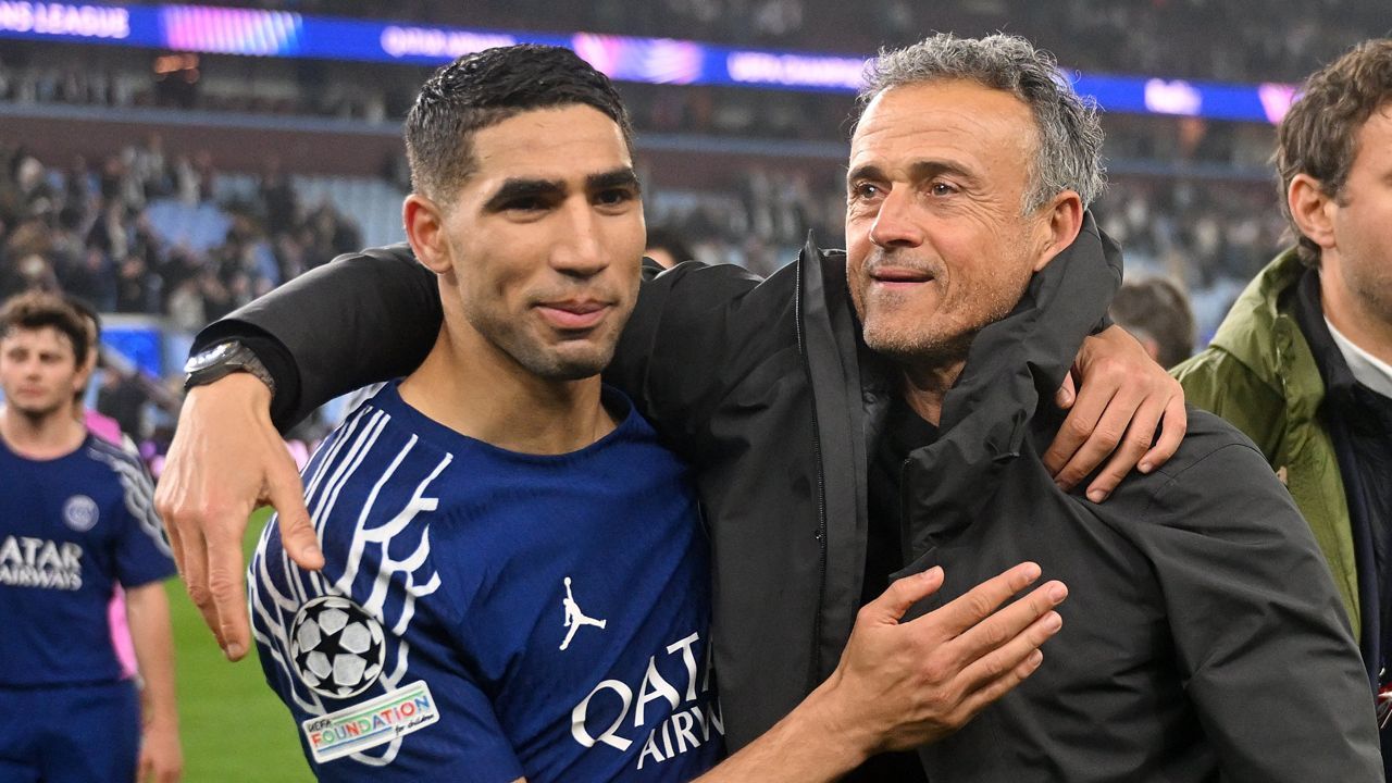 Achraf hakimi and Luis Enrique
