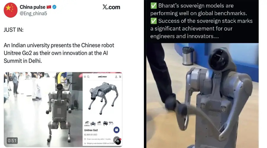chinese robot in Ai Impact Summit 2026