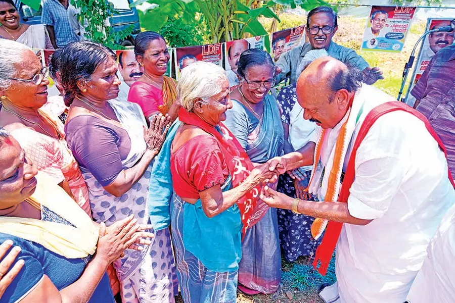 കുട്ടനാട് മണ്ഡലം എൽഡിഎഫ് സ്ഥാനാർഥി തോമസ് കെ തോമസിന്  മുട്ടാർ കുഴിയനടിയിൽ നൽകിയ സ്വീകരണം 