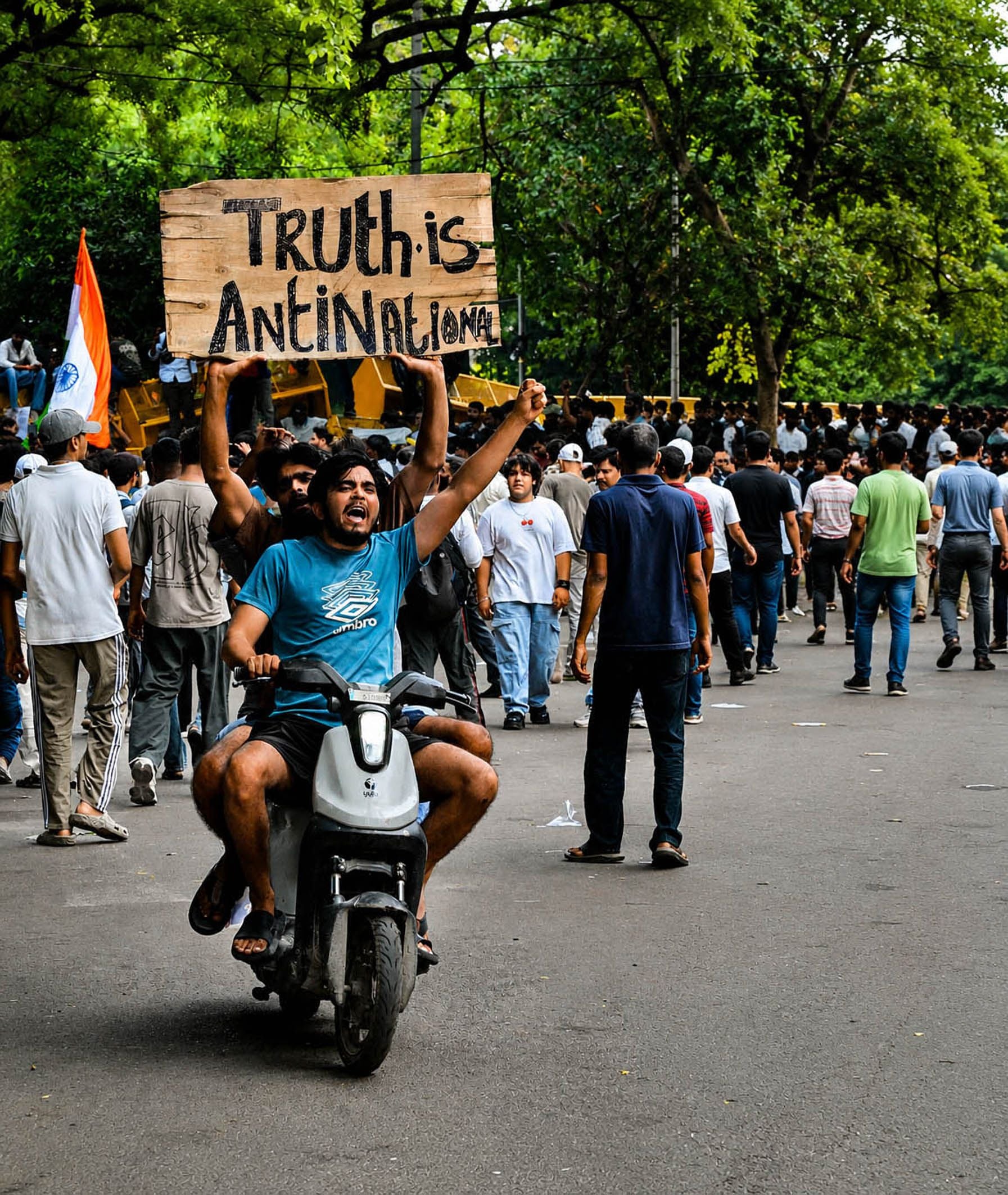  ജന്തർ മന്തറിലെ ജെൻ സീ പ്രതിഷേധം ഫോട്ടോ: പി വി സുജിത്‌