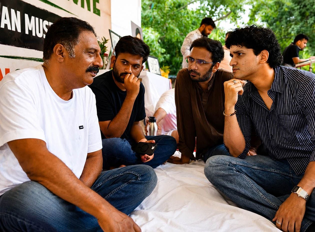 പ്രകാശ്‌രാജ്‌ ജന്തർ മന്തറിലെ സമരവേദിയിൽ