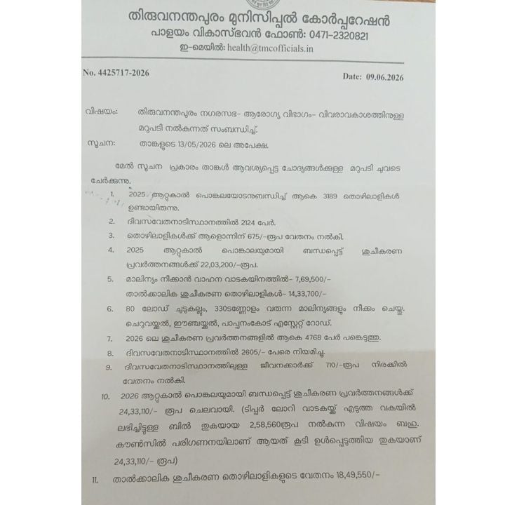 attukal pongala cleaning workers rti