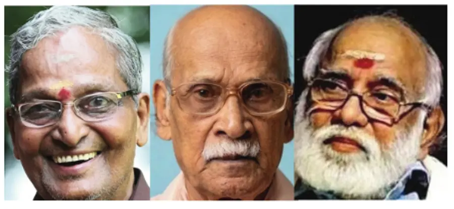 കലാമണ്ഡലം ഗോപി, ചമ്മന്നൂർ ചന്ദ്രൻകുട്ടി തരകൻ,
സദനം വാസുദേവൻ