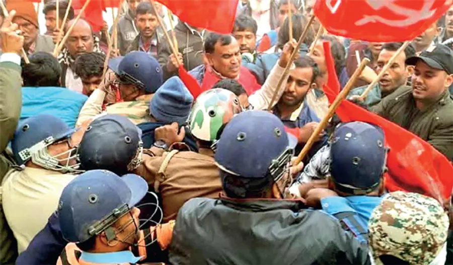 trinamool violence against cpim march