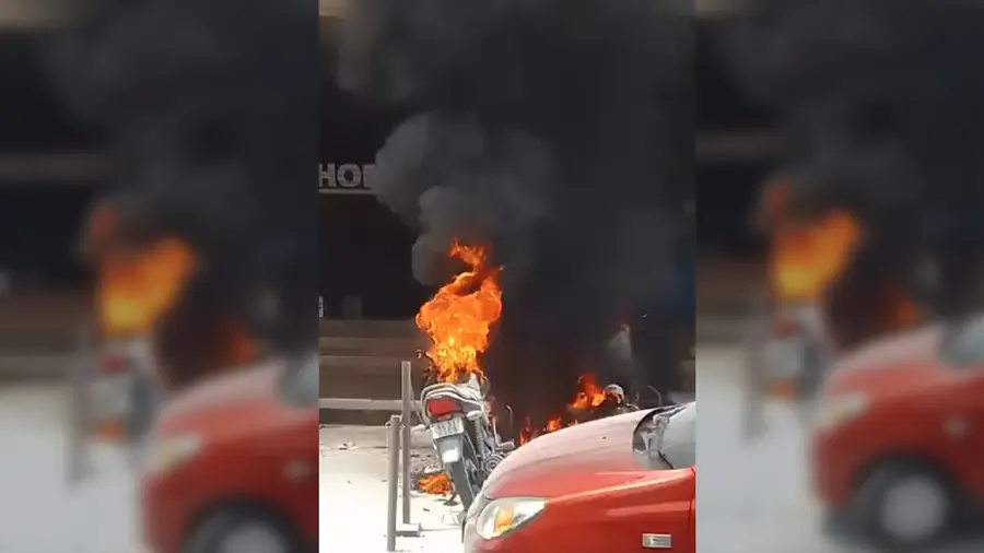 bikes-catches-fire