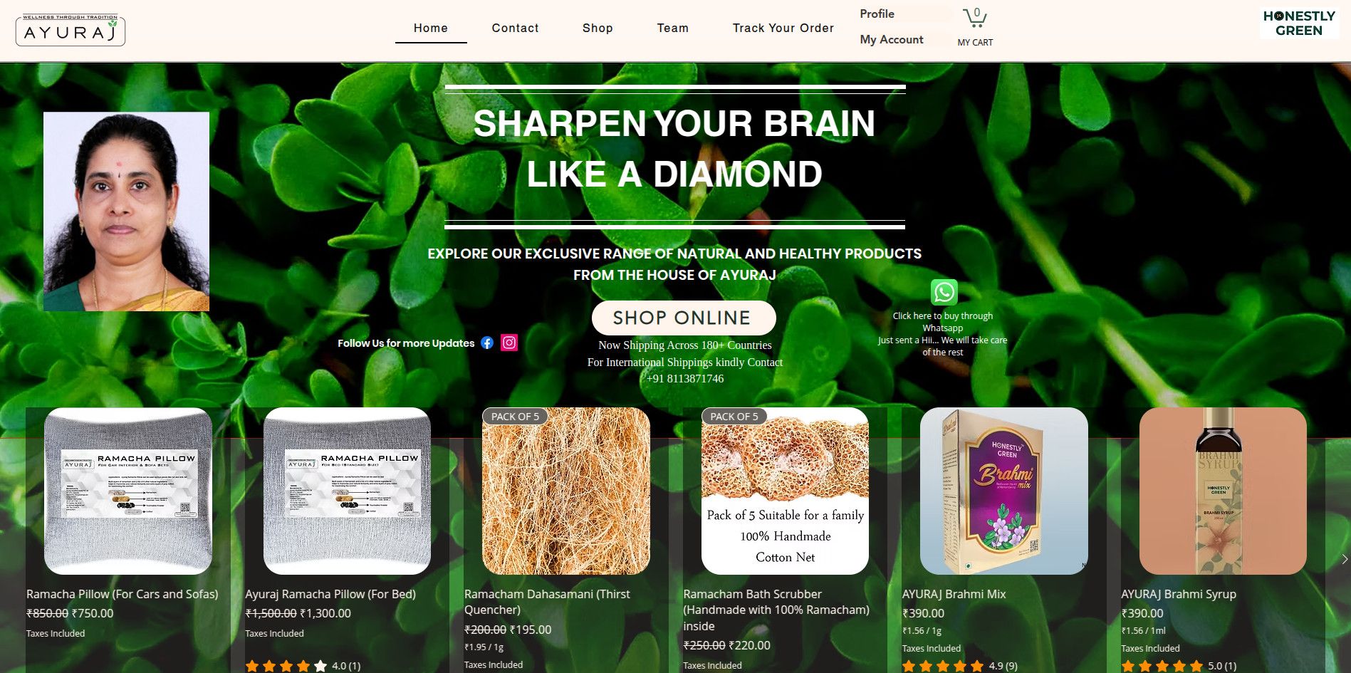 Bindu and her website for her startup