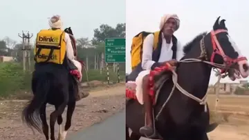blinkit delivery with horse