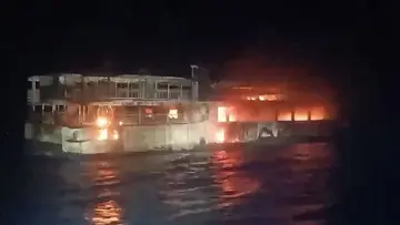 boat catch fire philipines