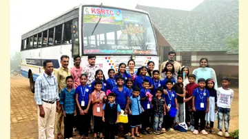 Students clean KSRTC bus