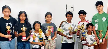 അണ്ടർ 15 ചെസ് മത്സരത്തിൽ വിജയികളായവർ