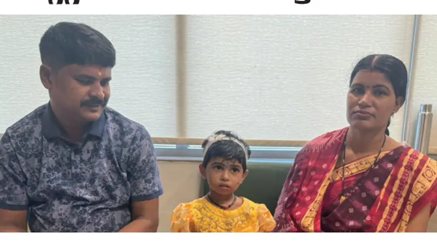 A child who swallowed a battery