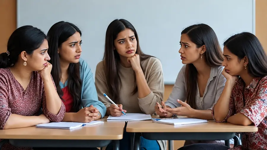 college girl students sad