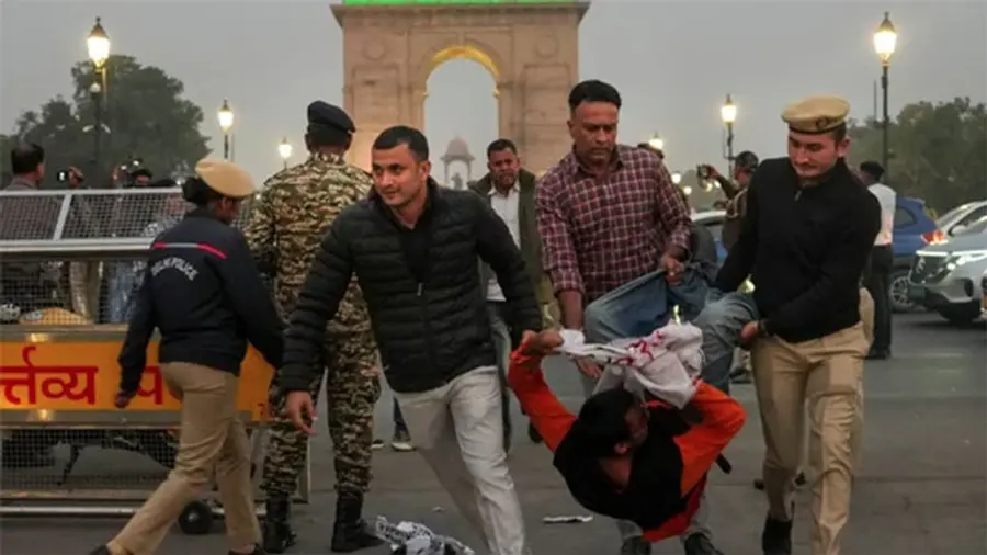 Delhi Air Pollution protest 