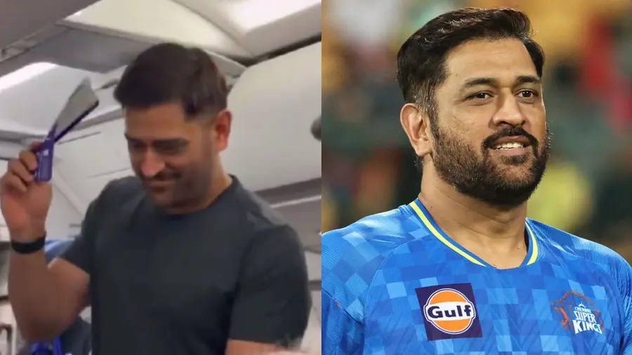 വിമാനത്തിനുള്ളിൽ 'ധോണിയെ' കണ്ട ആവേശത്തിൽ യാത്രക്കാർ; വൈറലായി വീഡിയോ