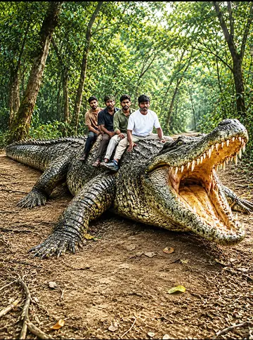 ആശ്രാമം മൈതാനത്ത് ഒരുക്കുന്ന പാരഡൈസ് പാർക്കിലെ
മുതലസവാരി മാതൃക